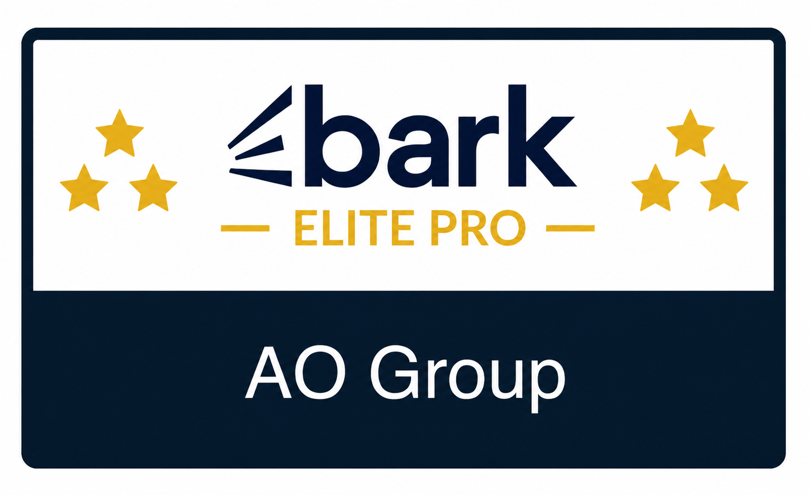AO Group Bark Elite Pro recognition badge